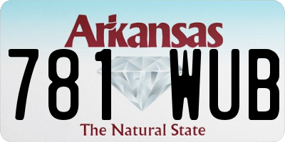 AR license plate 781WUB