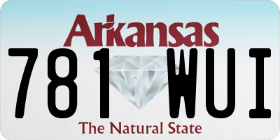 AR license plate 781WUI