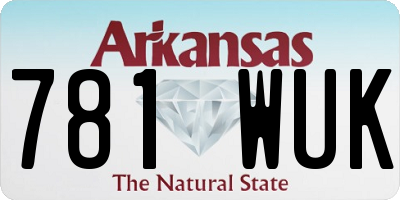 AR license plate 781WUK