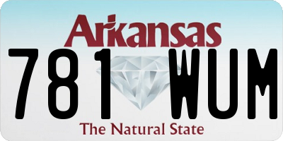 AR license plate 781WUM