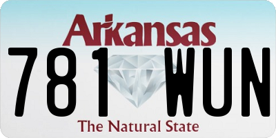 AR license plate 781WUN