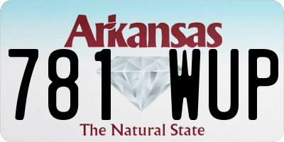 AR license plate 781WUP