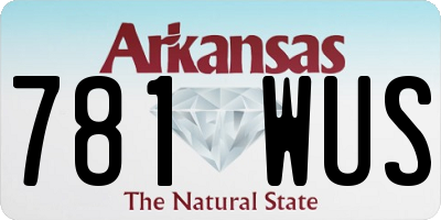 AR license plate 781WUS