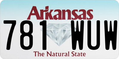 AR license plate 781WUW
