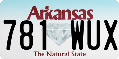 AR license plate 781WUX