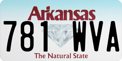 AR license plate 781WVA
