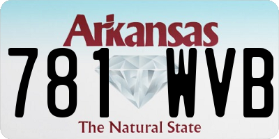 AR license plate 781WVB