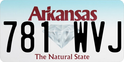 AR license plate 781WVJ
