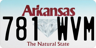 AR license plate 781WVM