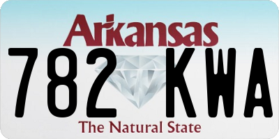 AR license plate 782KWA