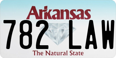 AR license plate 782LAW