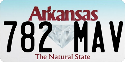 AR license plate 782MAV