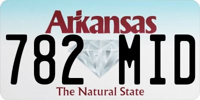 AR license plate 782MID