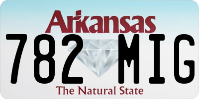 AR license plate 782MIG