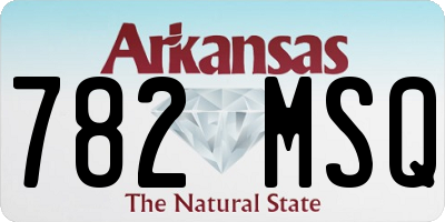 AR license plate 782MSQ