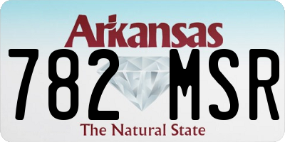 AR license plate 782MSR