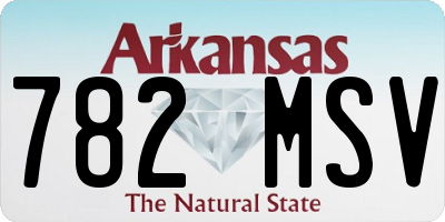 AR license plate 782MSV