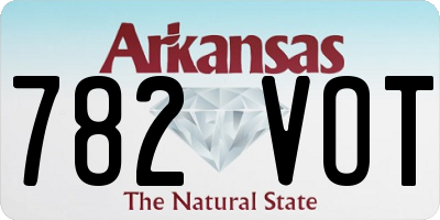 AR license plate 782VOT