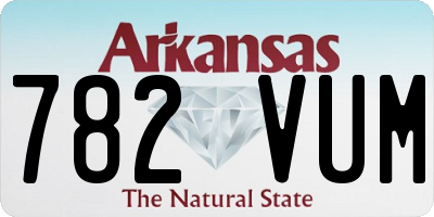 AR license plate 782VUM