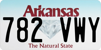 AR license plate 782VWY