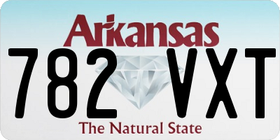 AR license plate 782VXT
