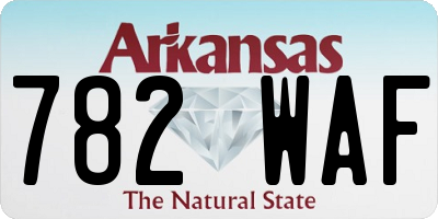 AR license plate 782WAF