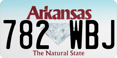 AR license plate 782WBJ