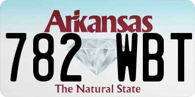 AR license plate 782WBT