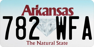 AR license plate 782WFA