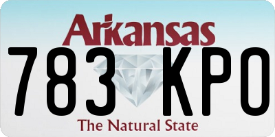 AR license plate 783KPO