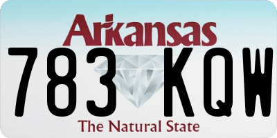 AR license plate 783KQW