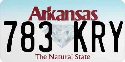 AR license plate 783KRY