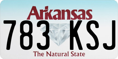 AR license plate 783KSJ