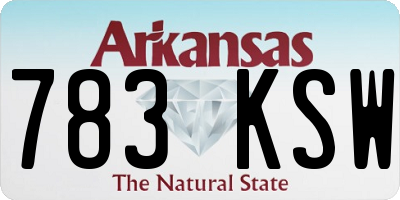AR license plate 783KSW