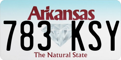 AR license plate 783KSY