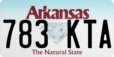AR license plate 783KTA