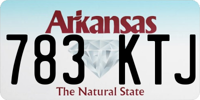AR license plate 783KTJ