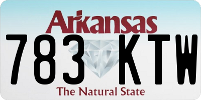 AR license plate 783KTW