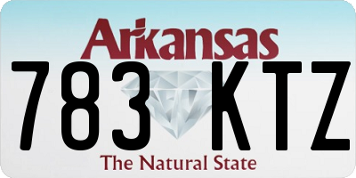 AR license plate 783KTZ