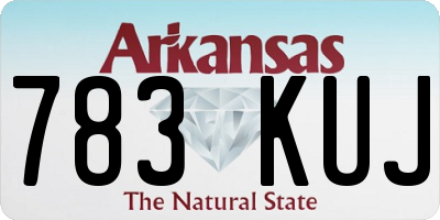 AR license plate 783KUJ