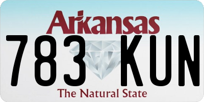 AR license plate 783KUN