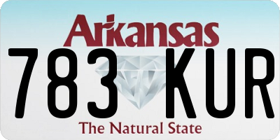 AR license plate 783KUR