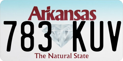 AR license plate 783KUV