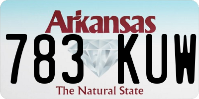 AR license plate 783KUW