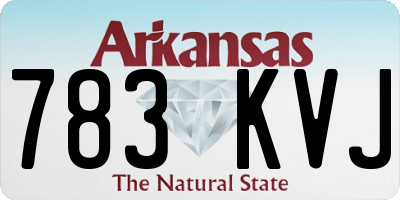 AR license plate 783KVJ