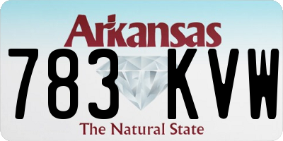 AR license plate 783KVW