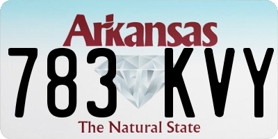 AR license plate 783KVY