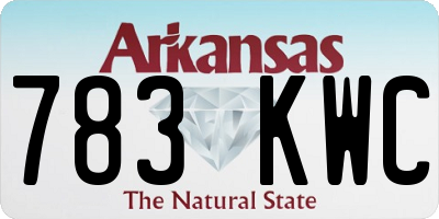 AR license plate 783KWC
