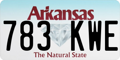AR license plate 783KWE