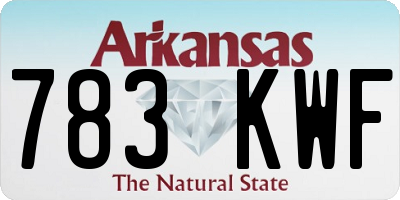 AR license plate 783KWF
